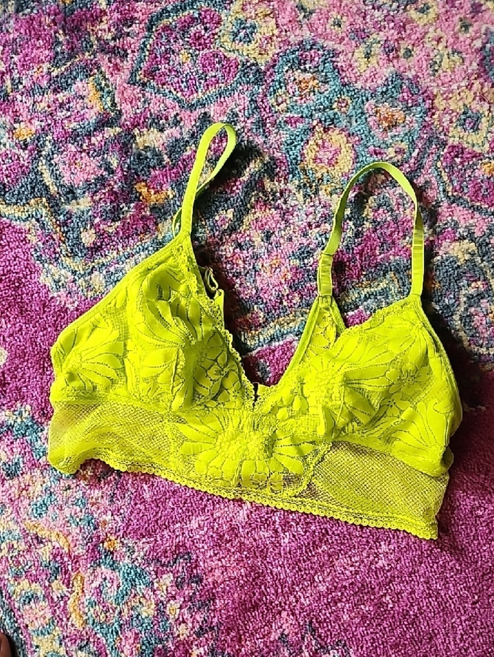 aerie Neon Yellow Lace Bralette